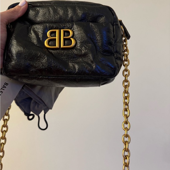 Balenciaga Handbags - NWT Balenciaga Black Crossbody Bag with Gold Chain